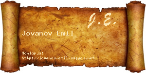 Jovanov Emil névjegykártya